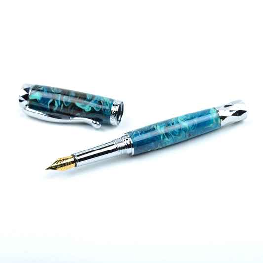 Bespoke Artisanal Fountain Pen - "Windamere Waters"