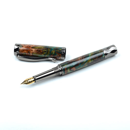 Bespoke Artisanal Fountain Pen - "Gold Banksia"