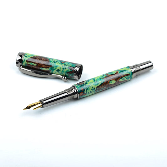 Bespoke Artisanal Fountain Pen - "Green Banksia"