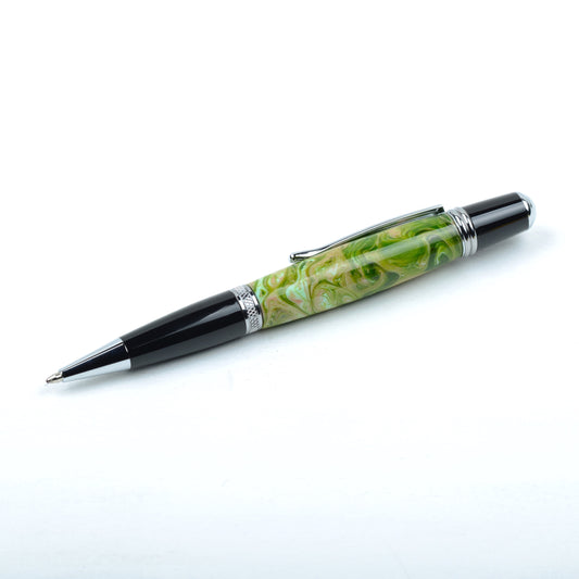 Bespoke Artisanal Ballpoint Pen - "Green Godess"