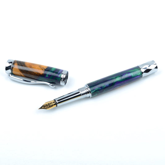 Bespoke Artisanal Fountain Pen - "Blue Malee"