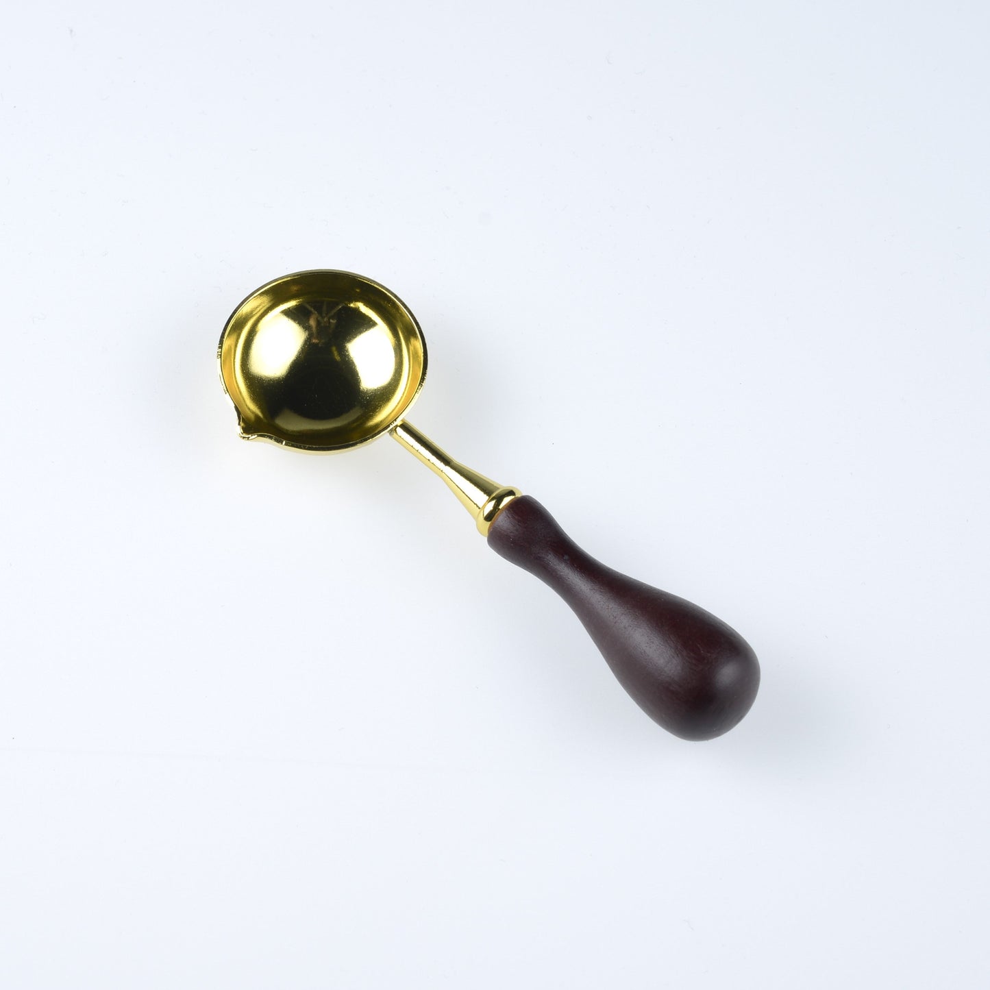 Sealing Wax Spoons - Wide Shallow Gold & Wood