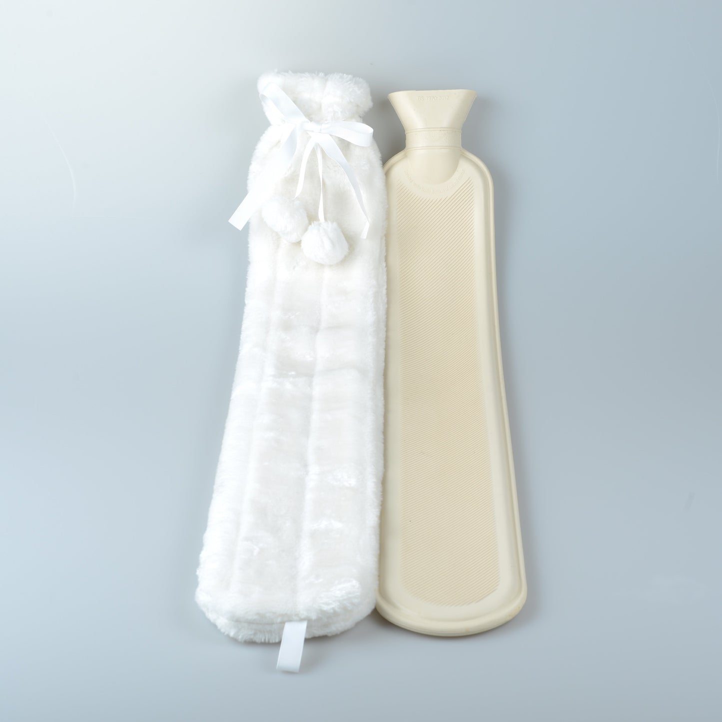 Long Hot Water Bottle-Plush Cream