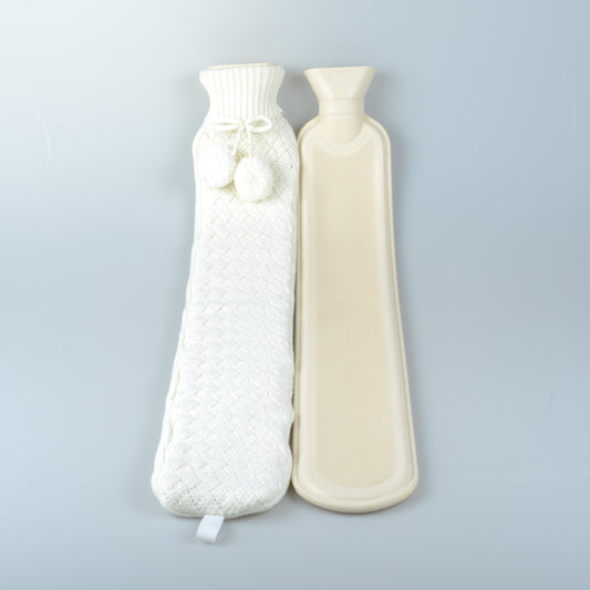 Long Hot Water Bottle-Knitted Cream