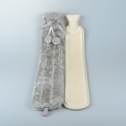 Long Hot Water Bottle-Plush Grey