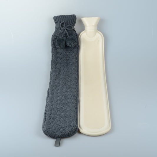 Long Hot Water Bottle-Knitted Charcoal