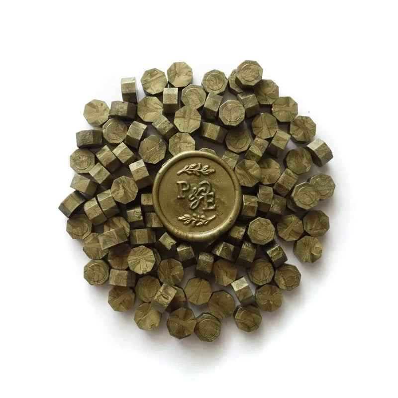 Sealing Wax Beads - Green Gold