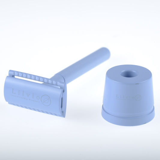 Safety Razor With Stand - Baby Blue
