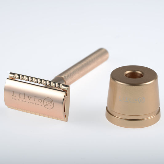 Safety Razor With Stand - Gold