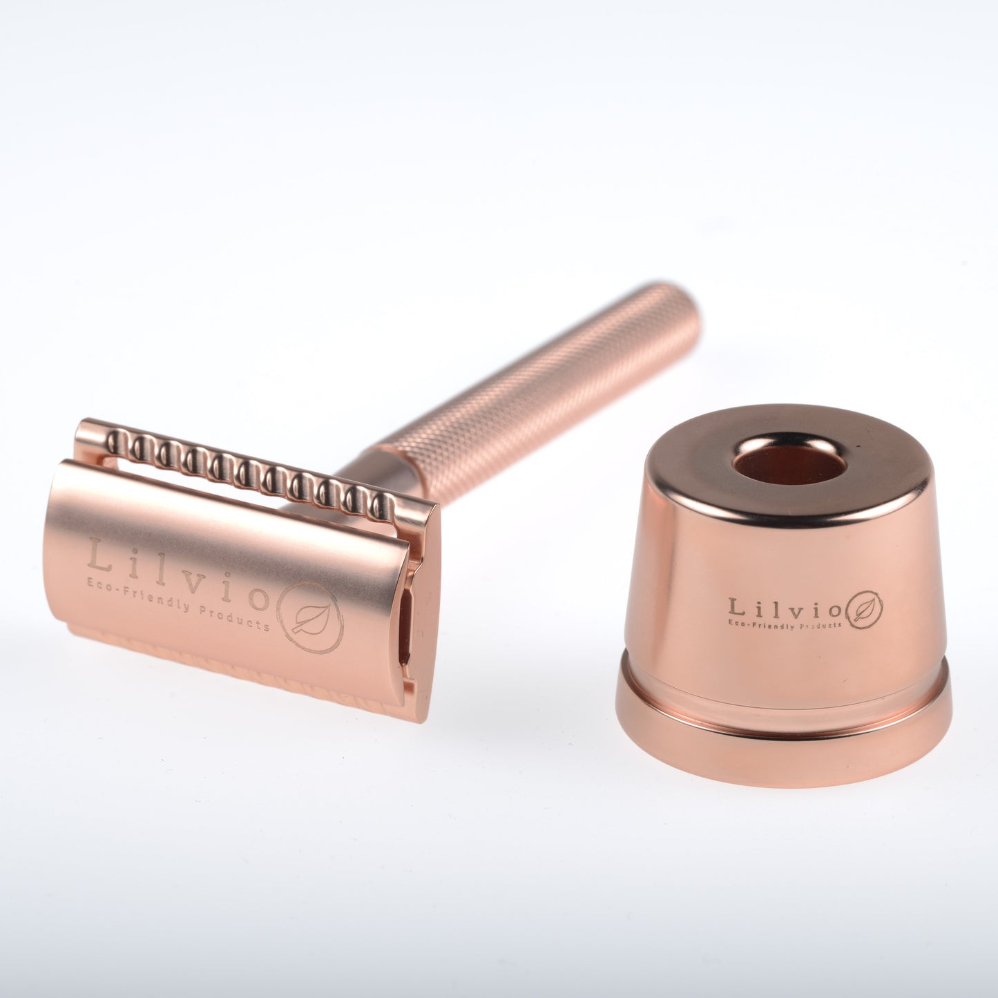 Safety Razor With Stand - Matte Rose Gold