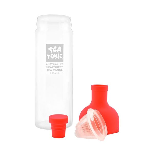 Glass Tea Infusing Wine Bottle - Red